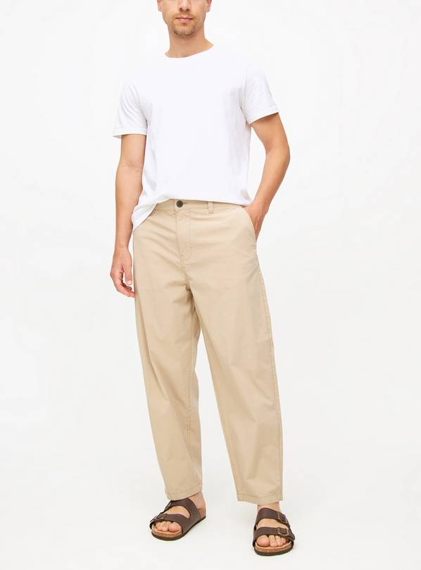 Stone Poplin Chino Trousers 30R