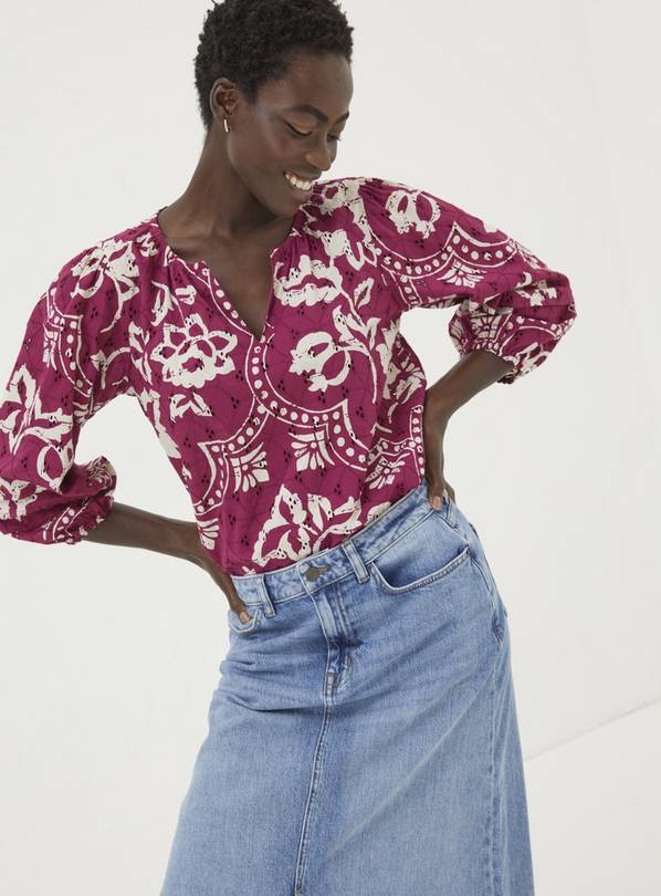 FATFACE Imogen Broderie Floral Blouse 8