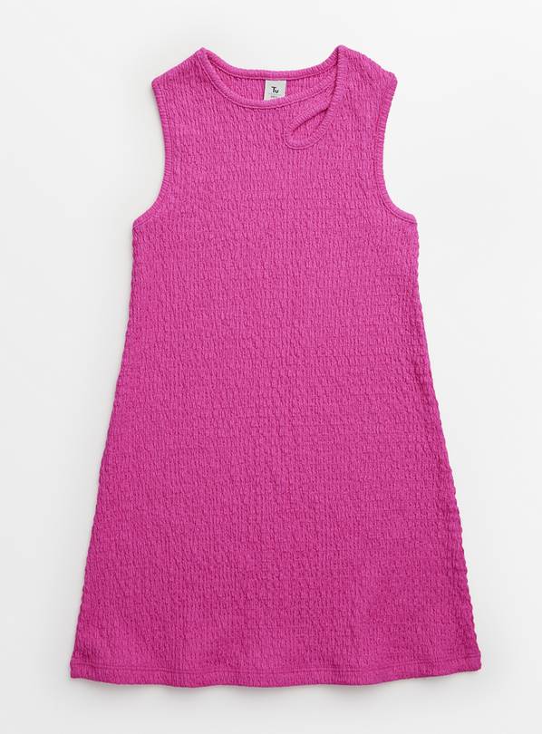 Pink Crinkle Cut Out Dress 6 years