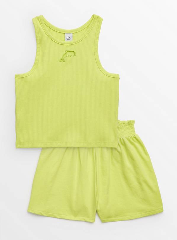 Green Dolphin Cut Out Vest Top & Shorts 6 years