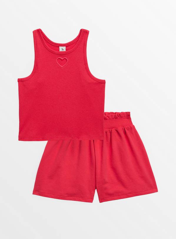 Pink Dolphin Cut Out Vest Top & Shorts 5 years