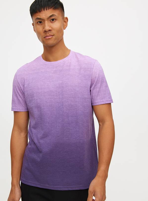 Purple Ombre Crew Neck T-Shirt L