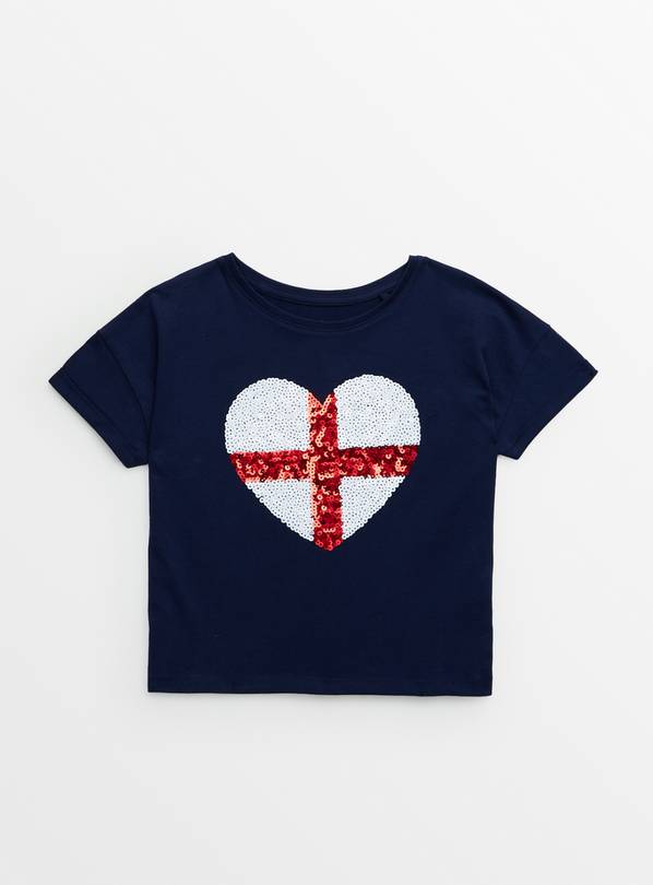Navy Sequin St George's Cross T-Shirt 13 years