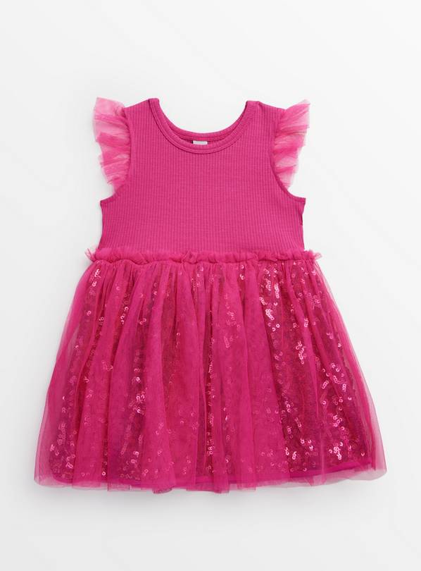 Bright Pink Sequinned Tutu Dress 1-2 years