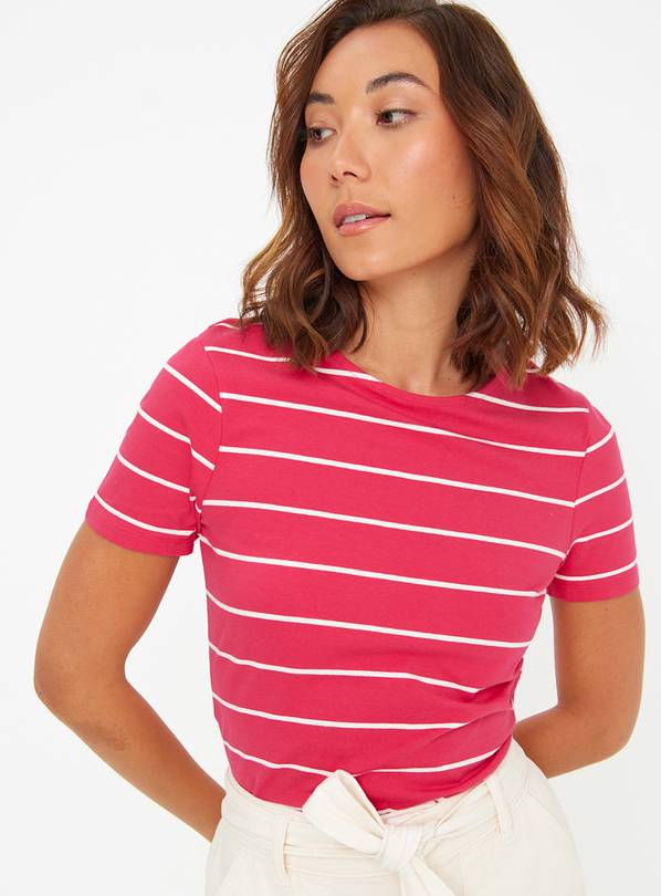 Pink Stripe Slim Fit Short Sleeve T-Shirt 18