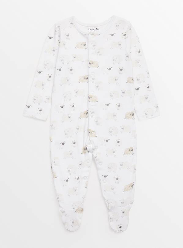 Cream Print Sleepsuit, Muslin & Bag Gift Set  Up to 3 mths