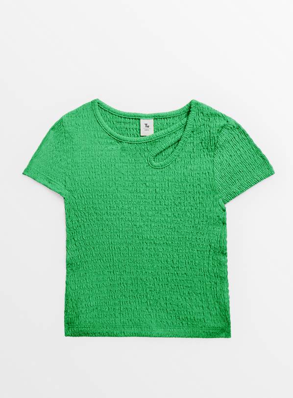 Green Crinkle Cut Out Top 9 years