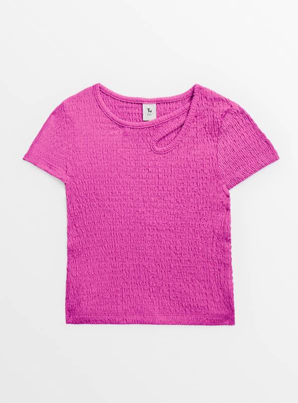 Pink Crinkle Cut Out Top 8 years