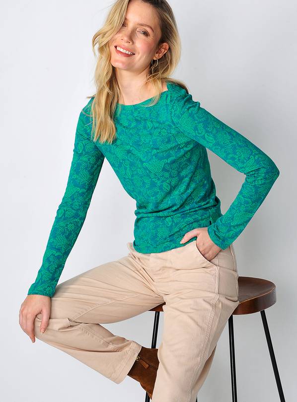 BURGS Carey Womens Boat Neck Ls Tee - Green 12