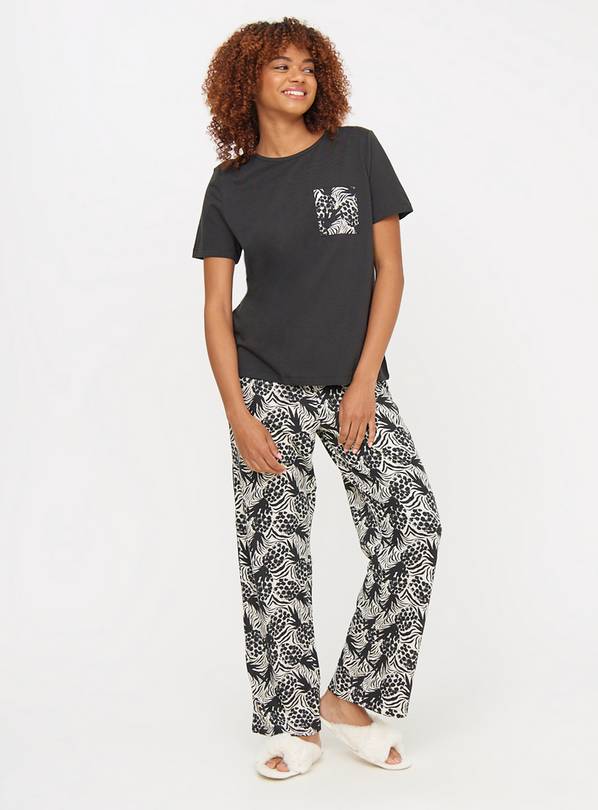Monochrome Pineapple Print Pyjamas  XL