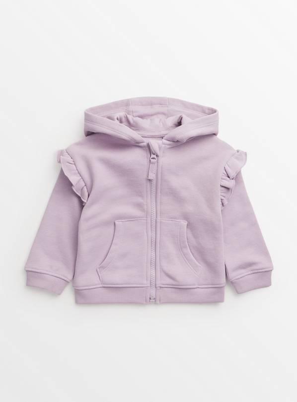 Lilac Frilly Shoulder Hoodie 3-6 months