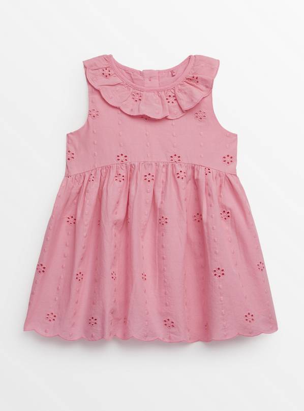 Pink Broderie Sleeveless Dress 6-9 months
