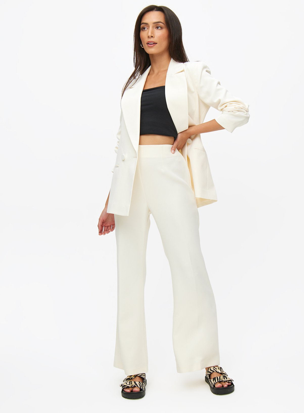 Cream Flare Coord Trousers 18R - Image 2 thumbnail