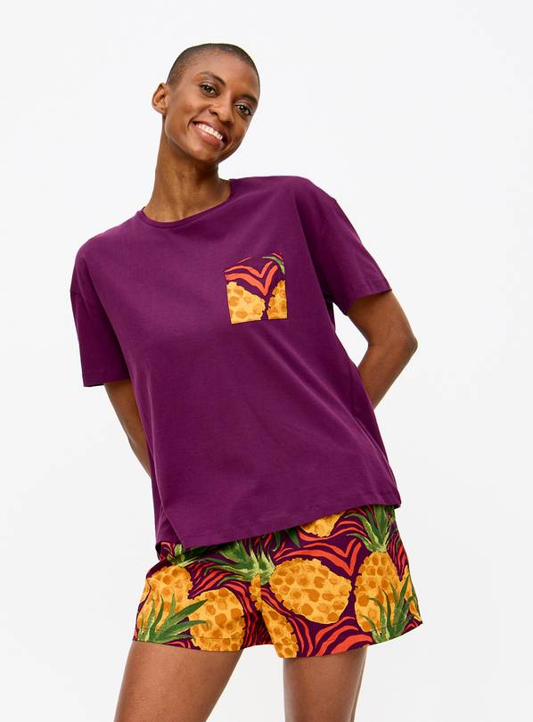 Purple Pineapple Shortie Pyjamas 22
