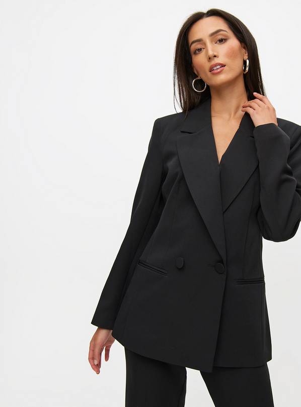 Black Hourglass Double Breasted Coord Blazer  10