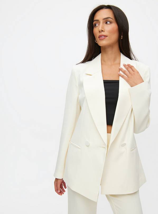 Cream Hourglass Double Breasted Coord Blazer  16