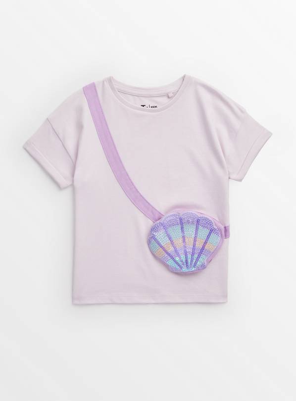 Lilac Shell Bag Design T-Shirt 1-2 years