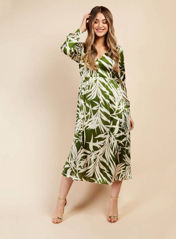 VOGUE WILLIAMS Green Print Midaxi Dress 10