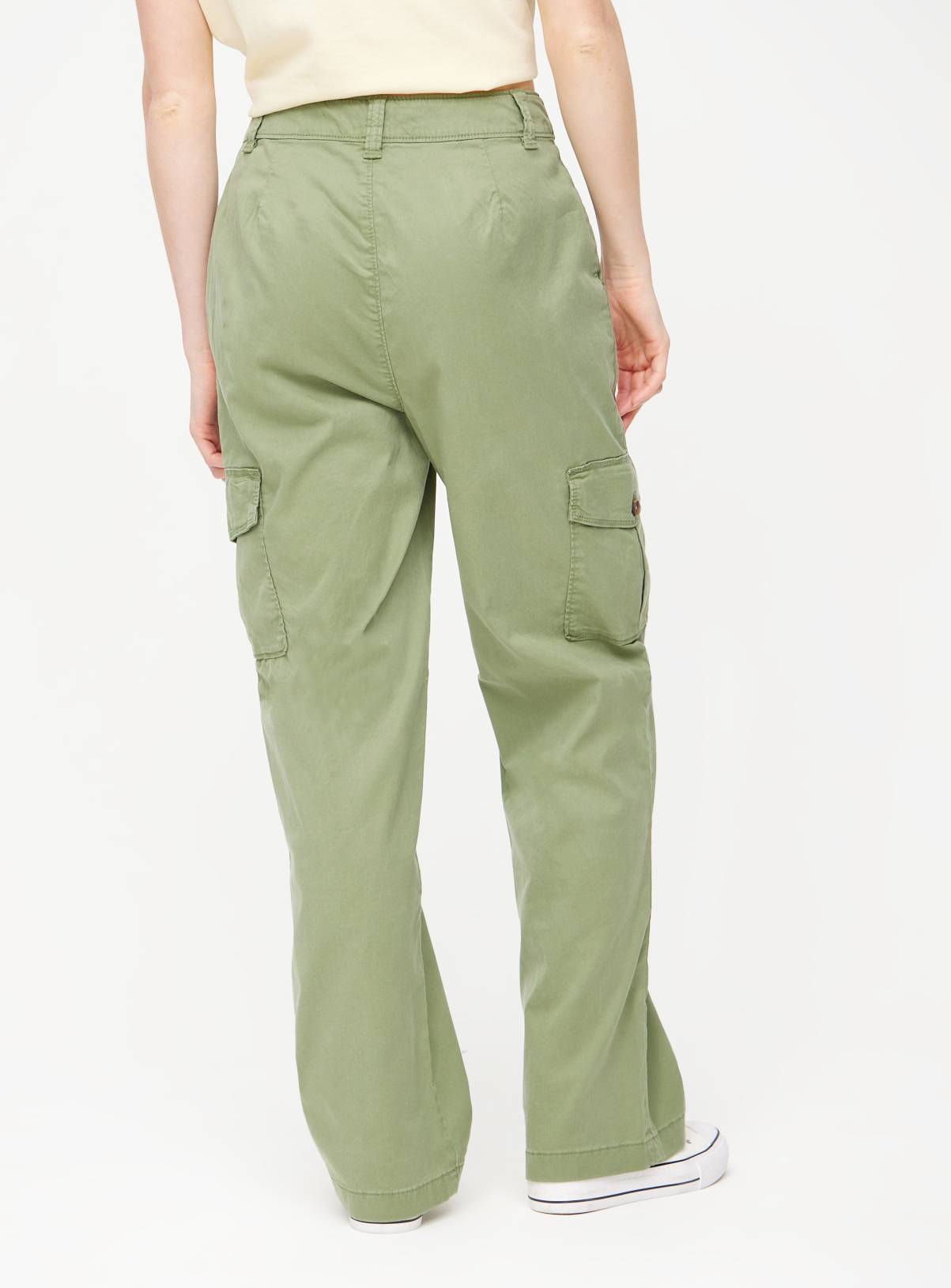 Khaki Tea Dye Cargo Trousers 20L - Image 4