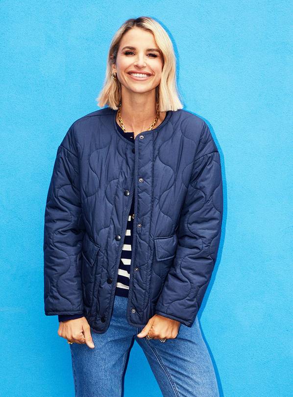 Ladies blue shop quilted jacket