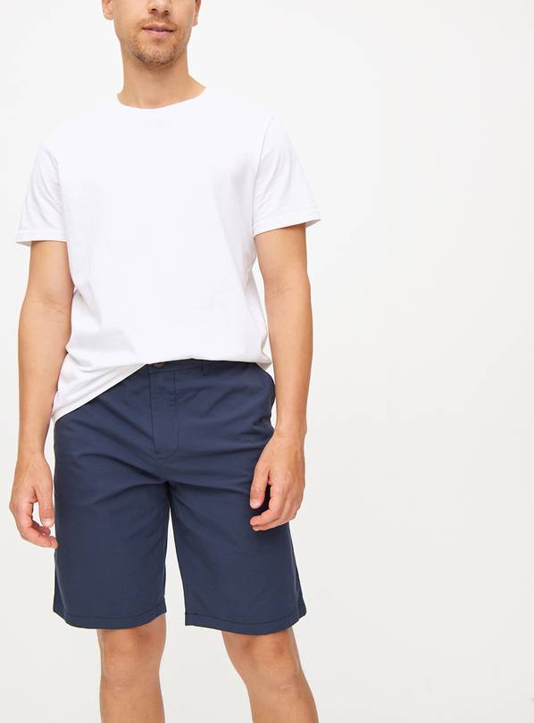 Navy Poplin Shorts 32