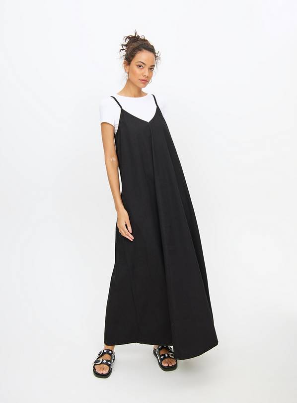 Black Denim Cami Trapeze Maxi Dress 20L