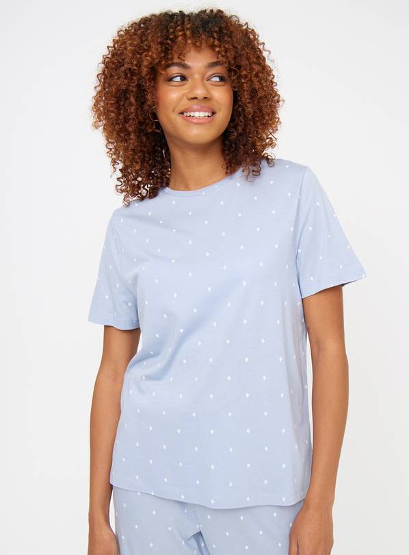 Blue Diamond Print Coord Pyjama Top XXL