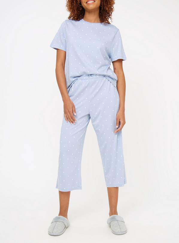 Buy Blue Coord Cropped Pyjama Bottoms L Pyjamas Tu