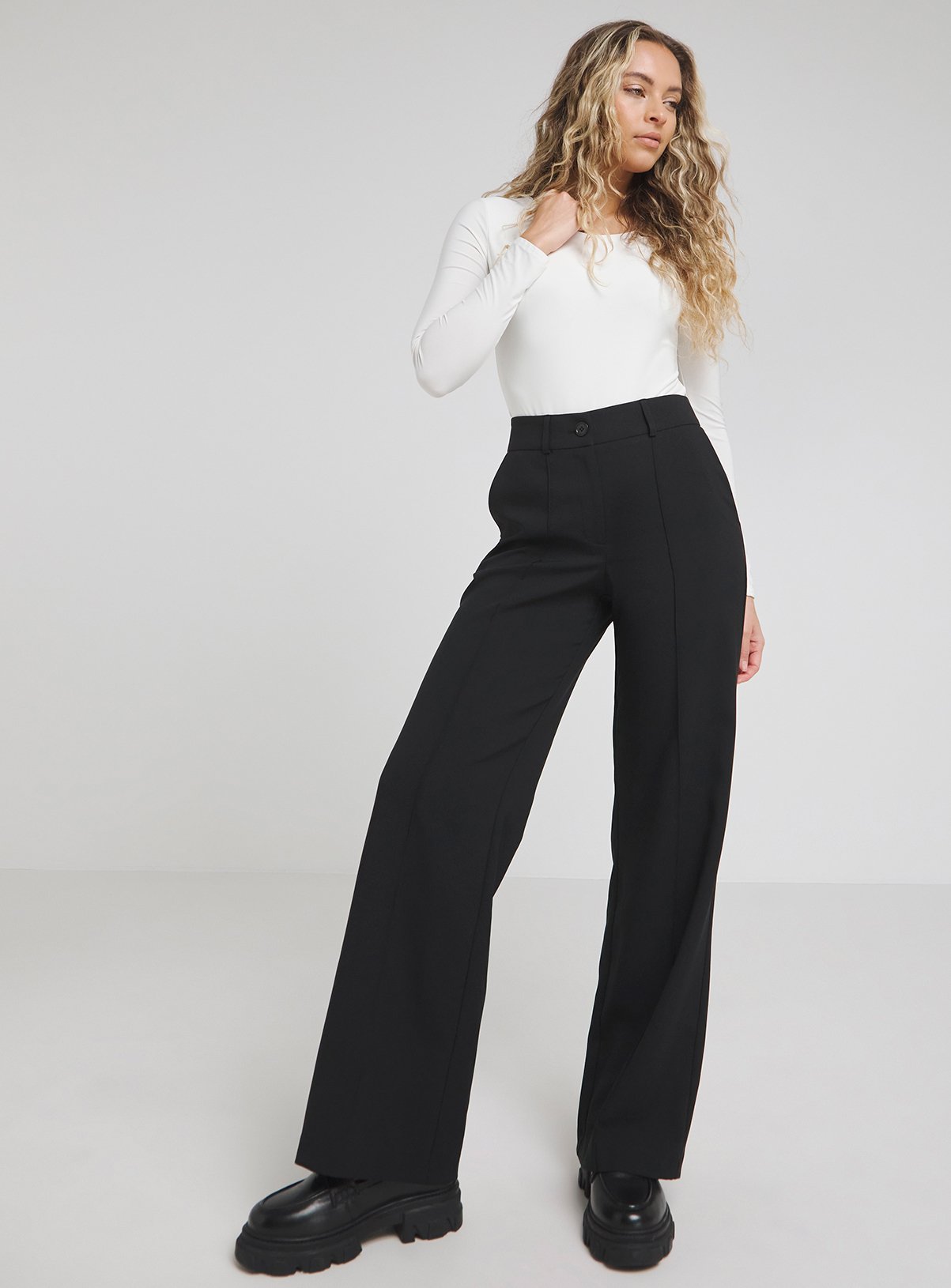 Buy SIMPLY BE Wide Leg Workwear Trouser 10 | Trousers | Tu