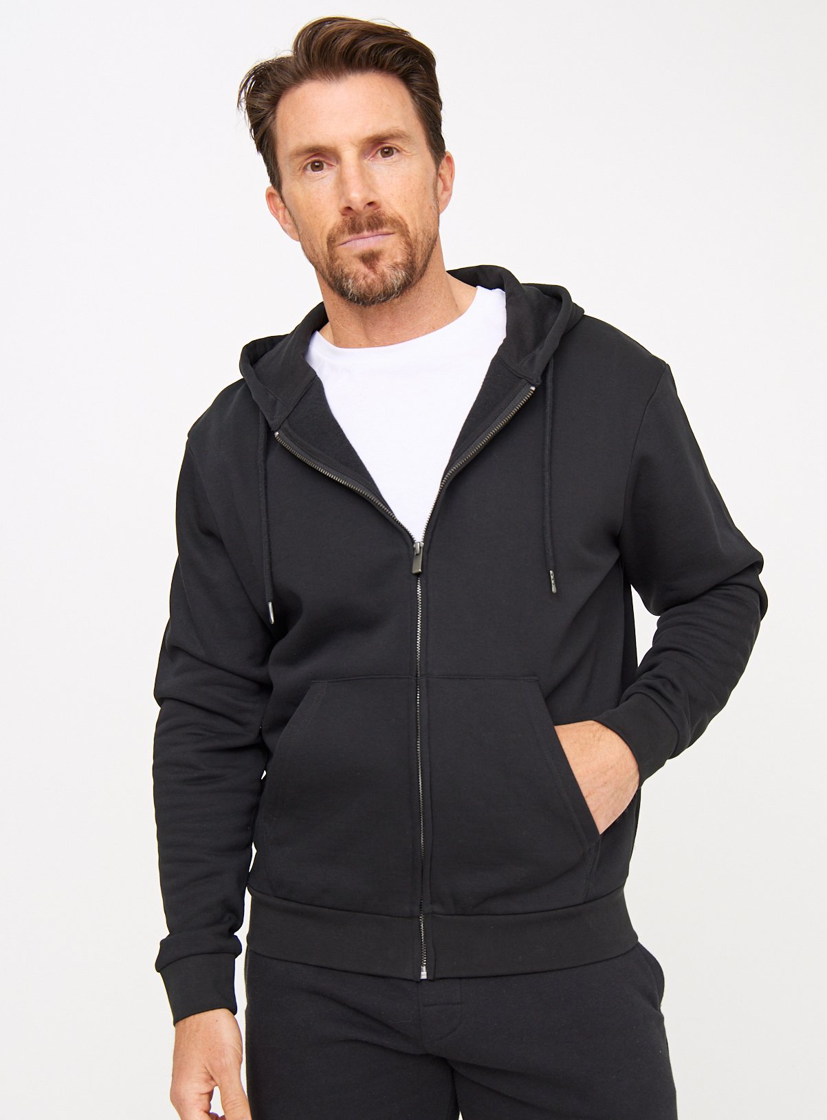 Black Zip-Through Hoodie XXL