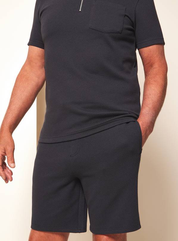 UNION WORKS Navy Textured Jersey Shorts  XL