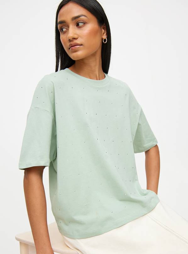 Mint Green Hotfix Relaxed T-Shirt 26