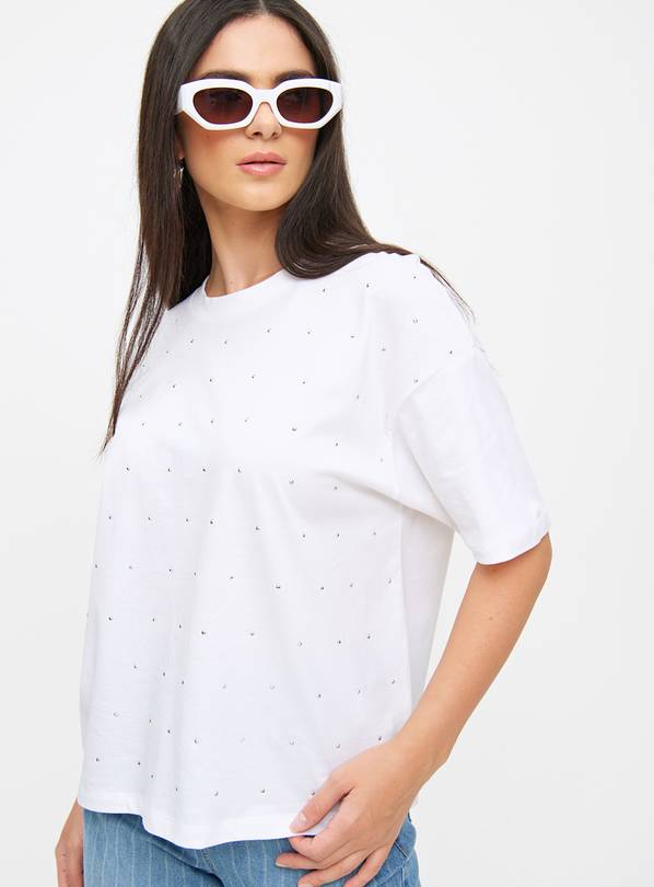 White Hotfix Relaxed Fit T-Shirt 20