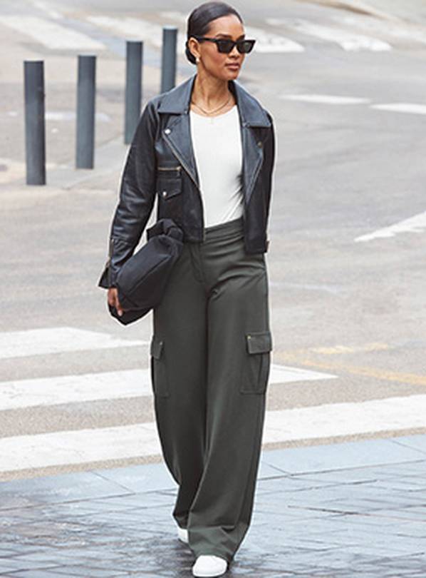 SOSANDAR Ponte Cargo Wide Leg Trouser 10