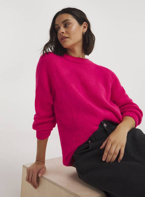 SIMPLY BE Pink Raglan Longline Jumper 20-22
