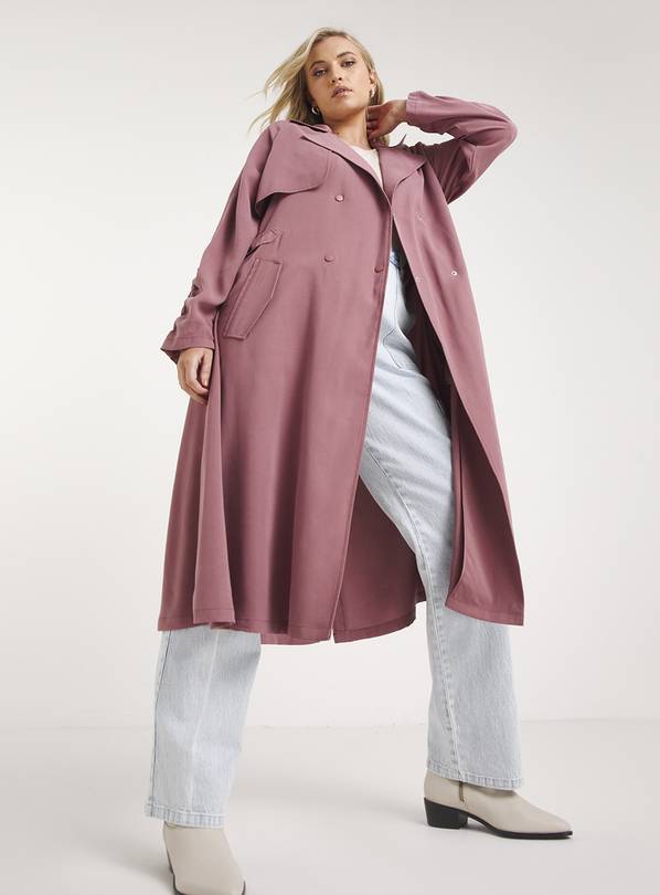 SIMPLY BE Ruched Sleeve Trench Coat 10