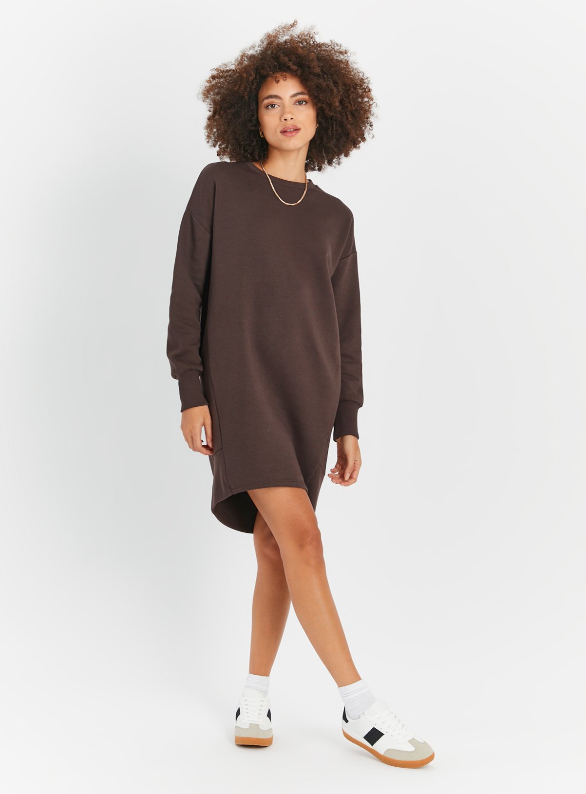 Brown Panel Sweat Dress L - Image 1 thumbnail