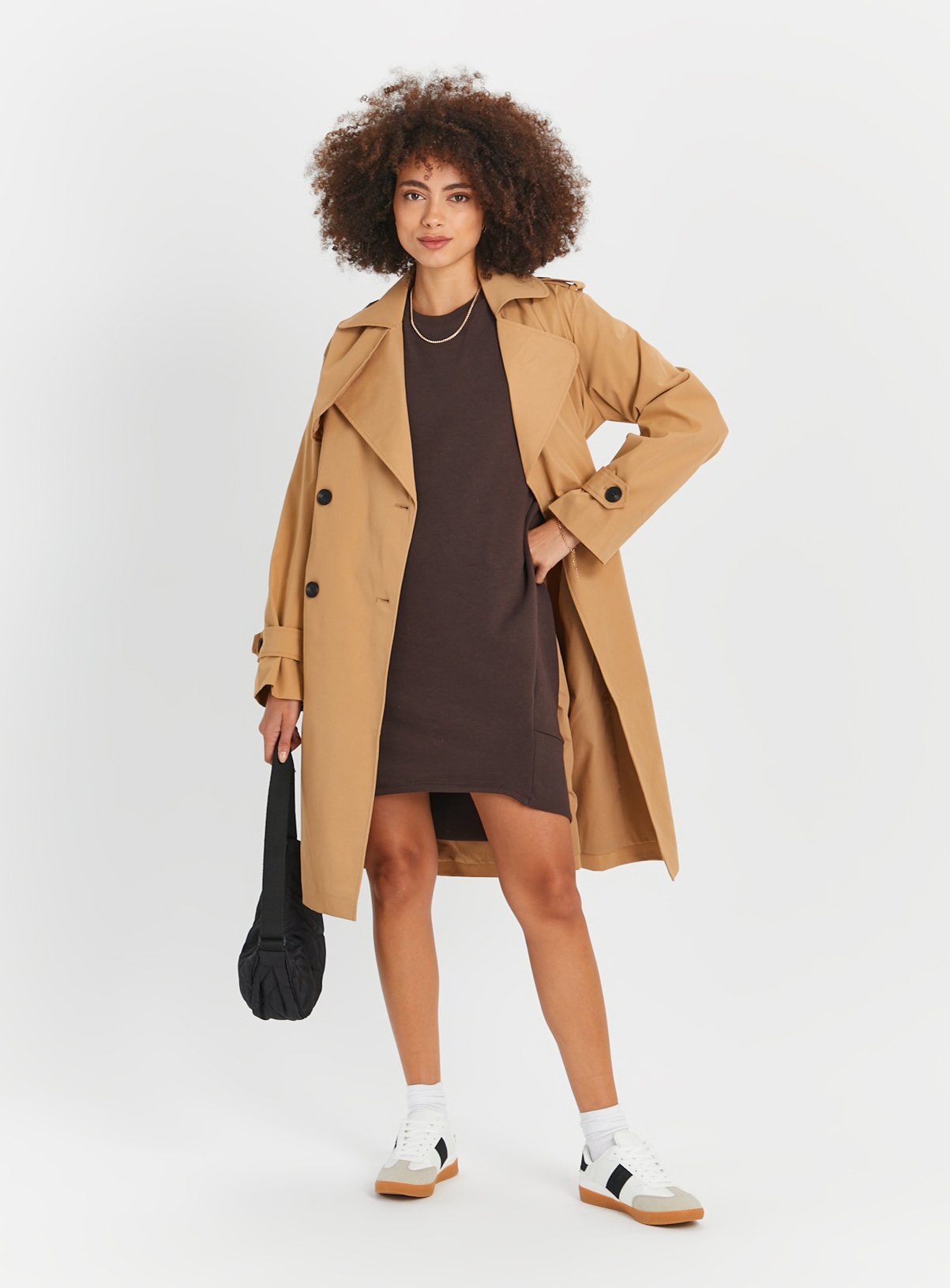 Brown Panel Sweat Dress L - Image 2 thumbnail