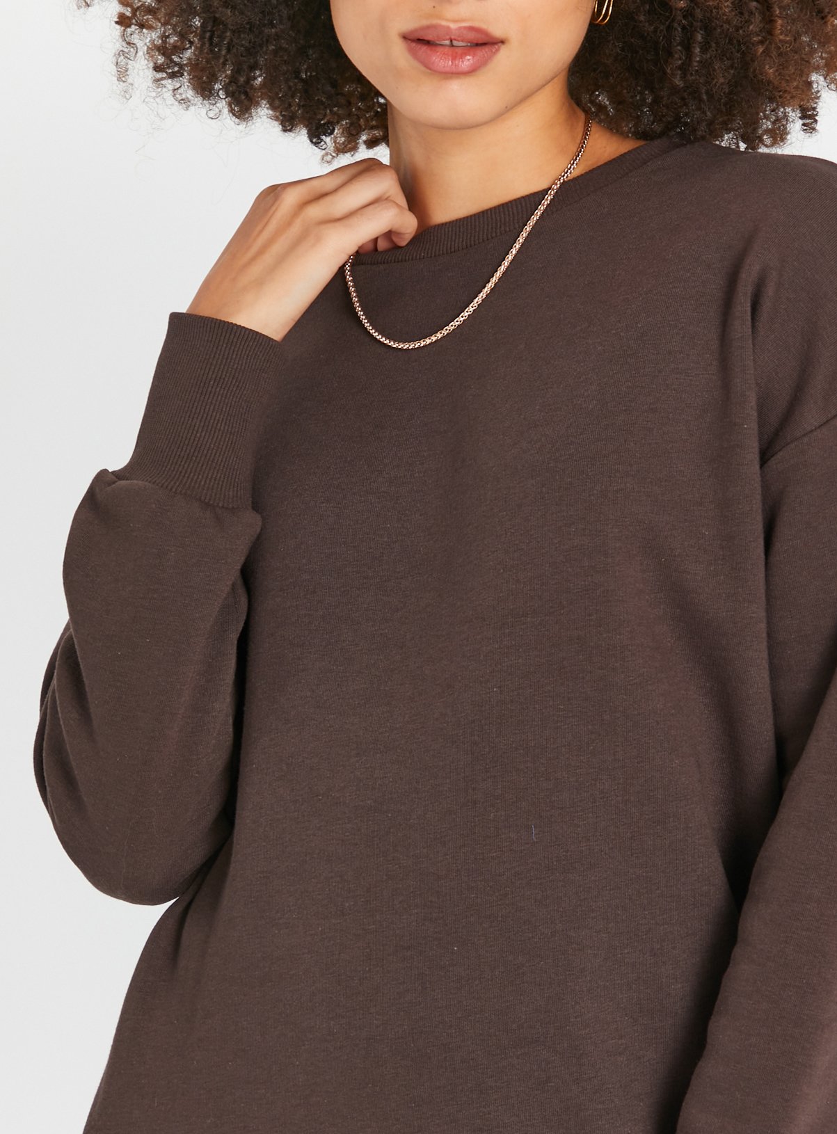 Brown Panel Sweat Dress L - Image 3 thumbnail