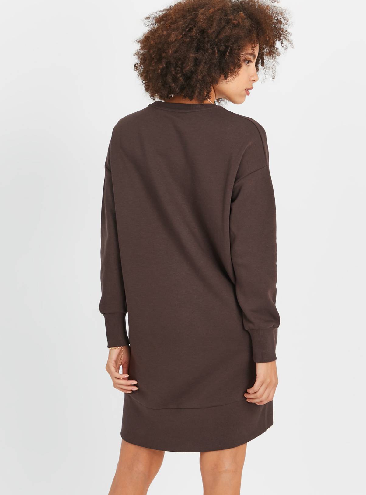 Brown Panel Sweat Dress L - Image 4