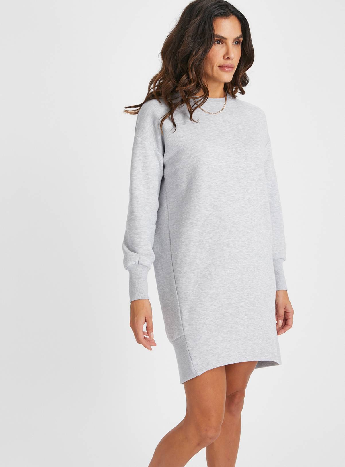 Grey Panel Sweat Dress L - Image 1