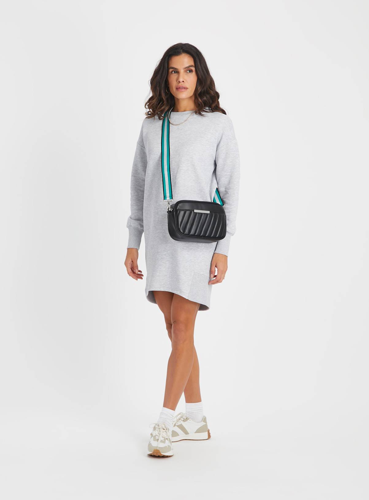 Grey Panel Sweat Dress L - Image 2