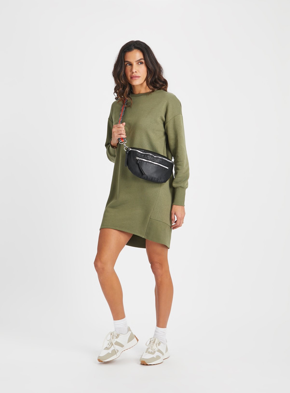 Khaki Panel Sweat Dress M - Image 2 thumbnail