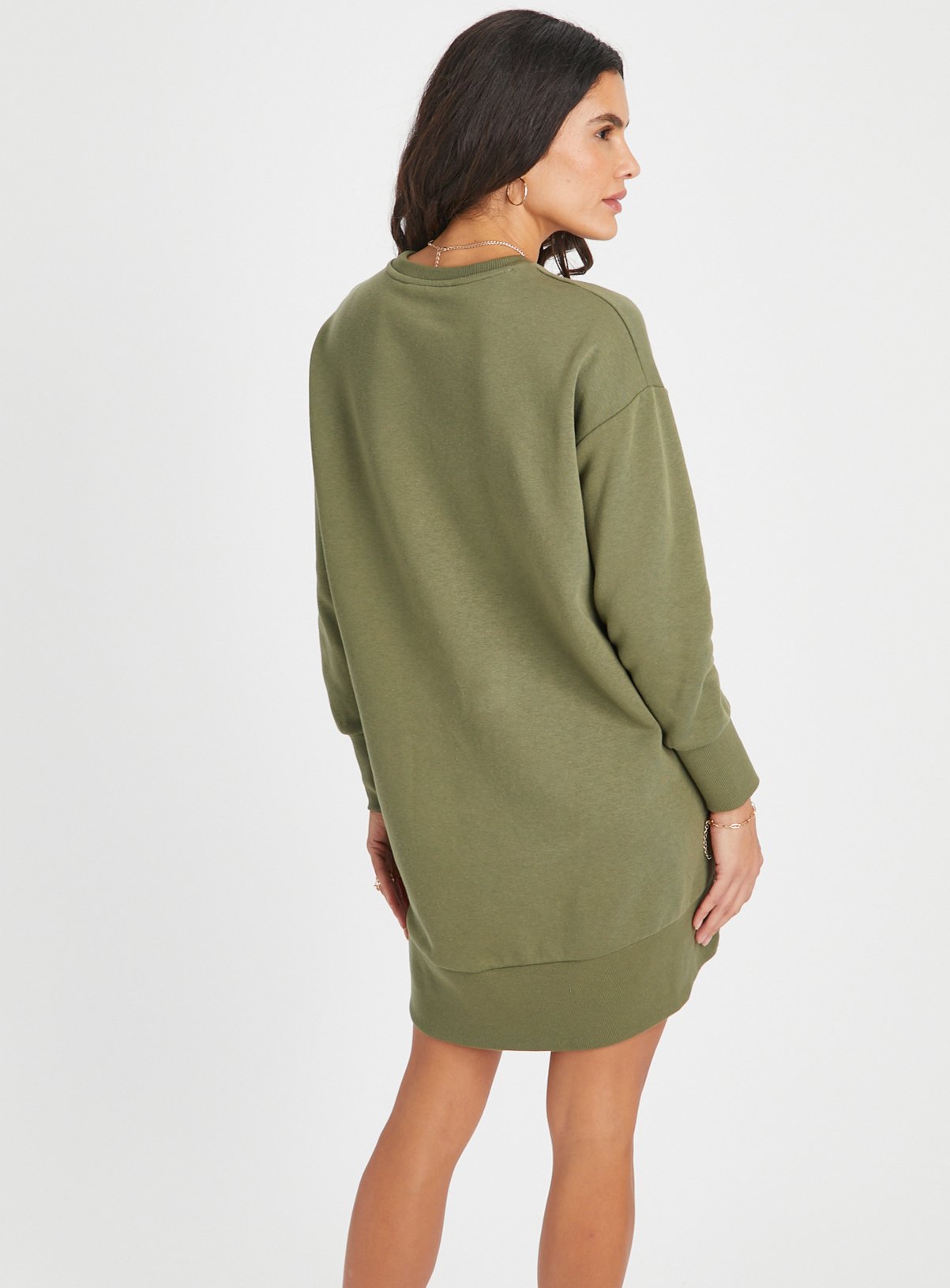 Khaki Panel Sweat Dress M - Image 4 thumbnail