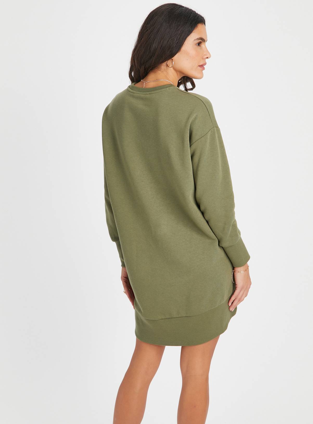 Khaki Panel Sweat Dress M - Image 4