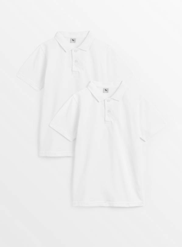 White Unisex Perfect White Polo Shirt 2 Pack 5 years