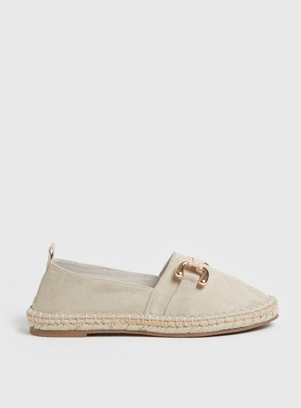 Cream Buckle Espadrille Shoes 6