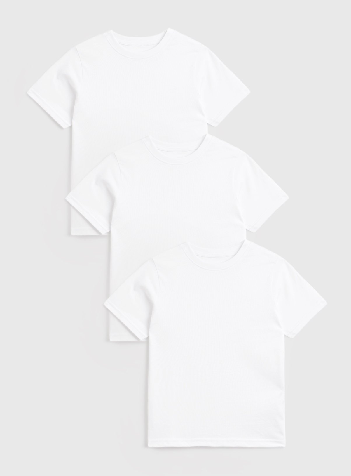 3 Pack Unisex Short Sleeve Crew Neck White Tees 3 years