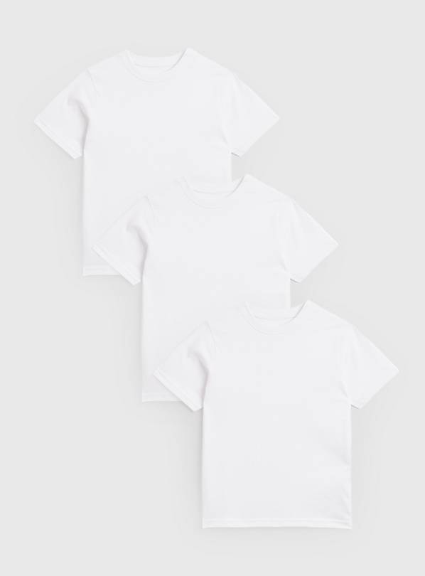 3 Pack Unisex Short Sleeve Crew Neck White Tees  3 years