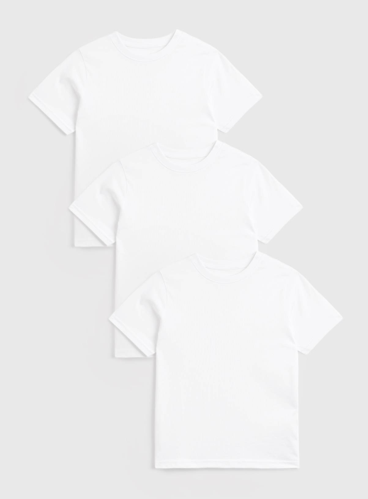 Perfect White Cotton Crew Neck Short Sleeve Unisex Tees 3 Pack 5 years - Image 1